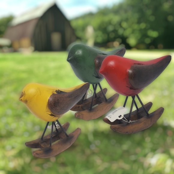 Resin Rocking Bird by Transpac - Goldfinch, Warbler, Western Tanager NWT - Picture 6 of 7